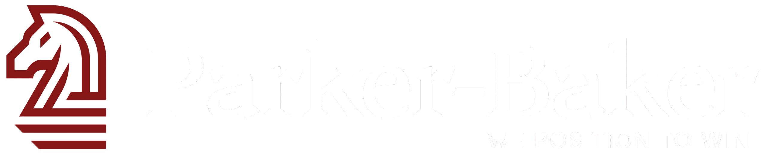 Parker Baker Logo with a stylized knight chess piece